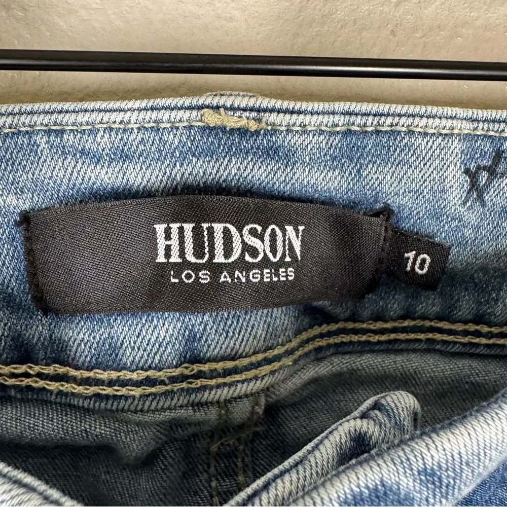 Hudson Light Wash Slim Straight Leg Jeans Stretch Denim Women’s Size 10